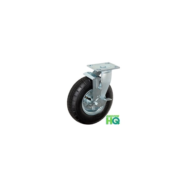 8" Swivel Pneumatic Caster W/ Brake, 4 PLY, 250 LBS Capacity